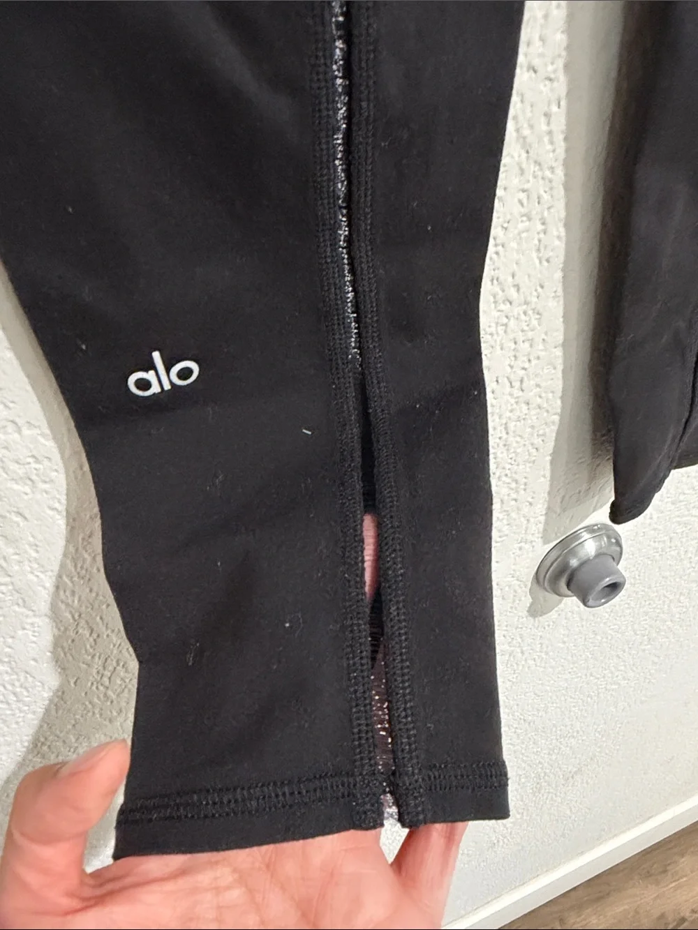 ALO Yoga Black Meashed detail cropped Leggings